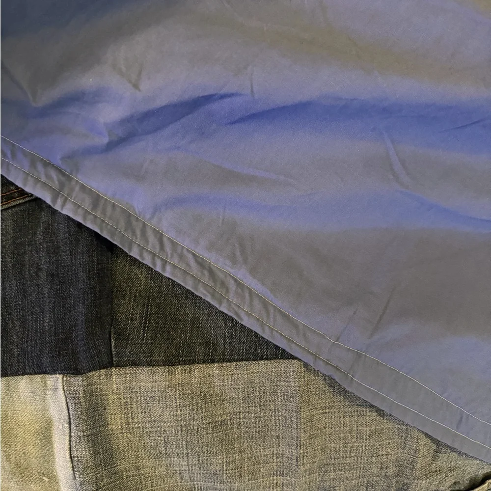Vintage patchwork Upcycled denim and flannel quilt